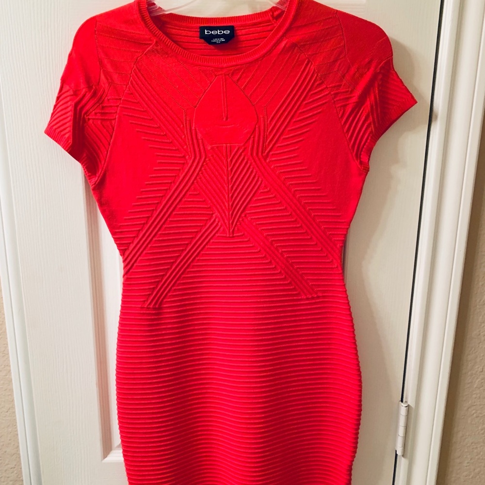 Bebe Tangerine Bandage Dress